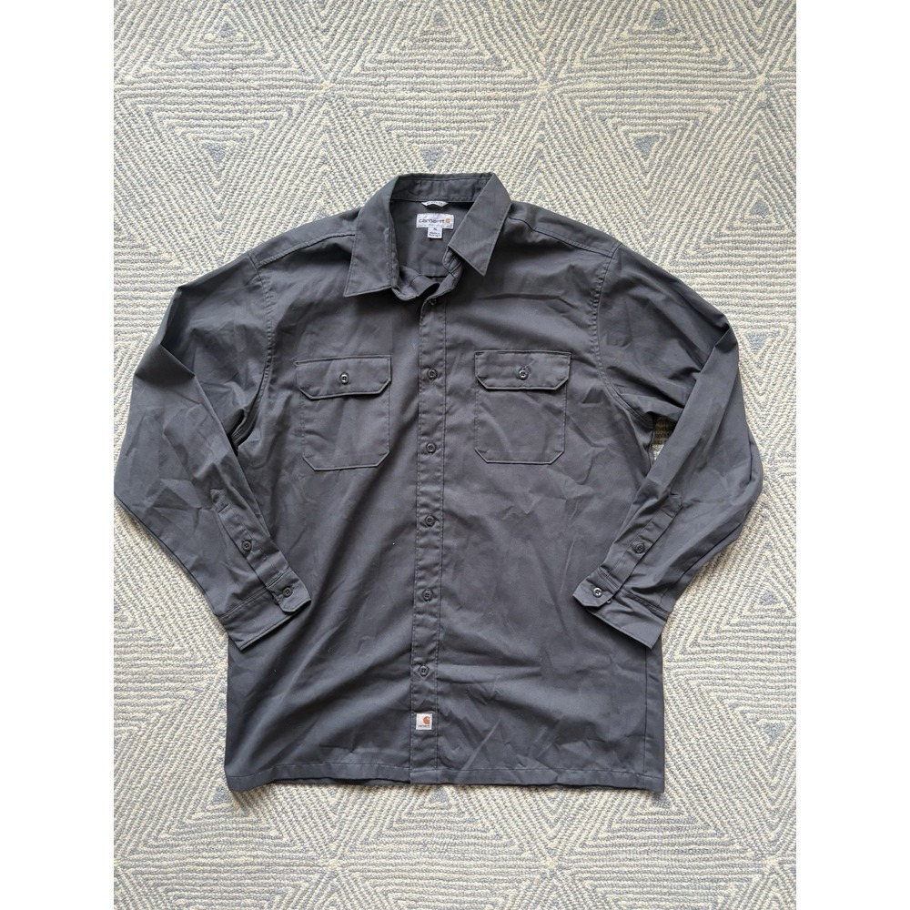 Carhartt Relaxed‎ Fit Long Sleeve Button Shirt - Gray - XL